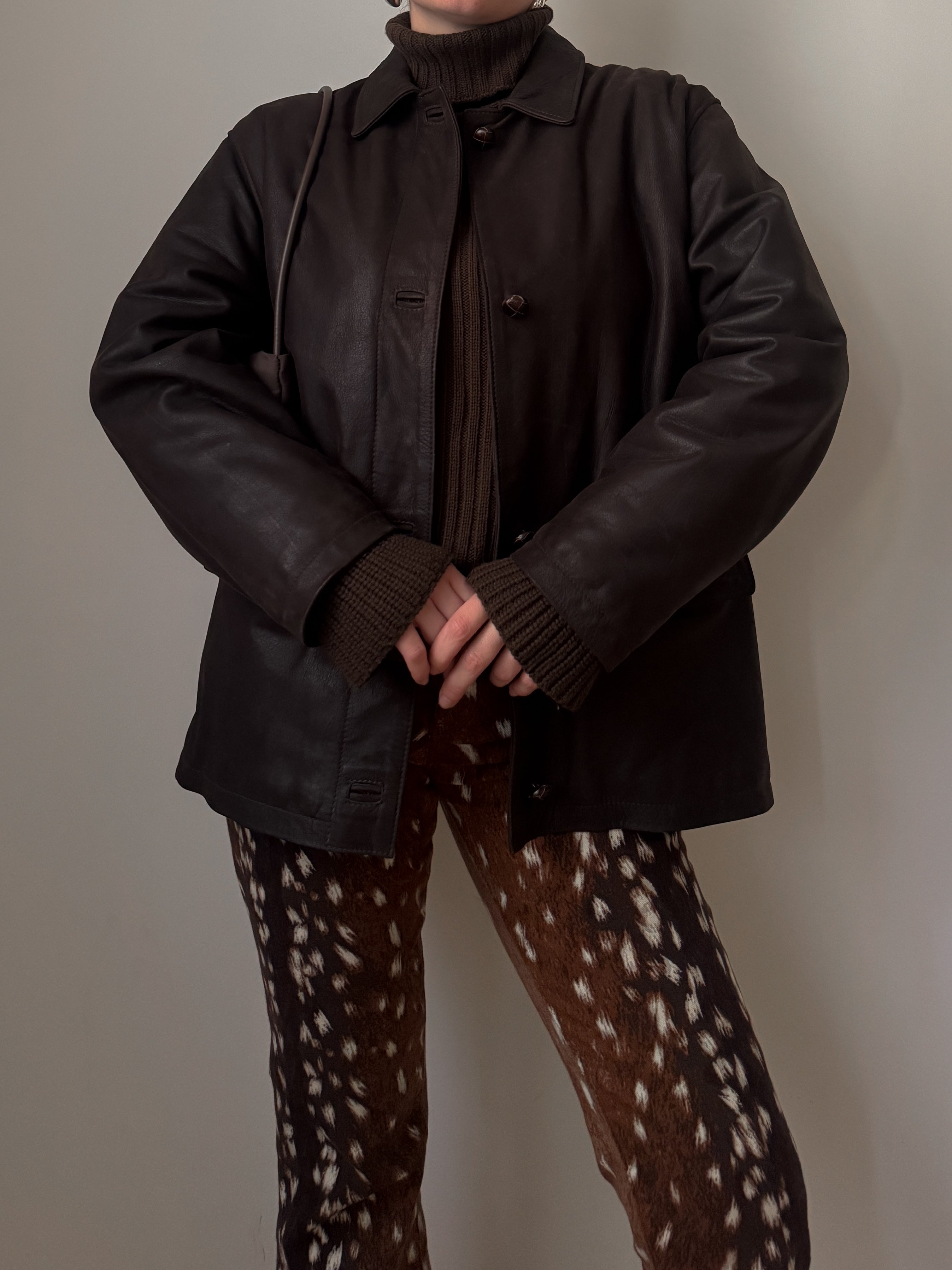 Real leather chocolate jacket