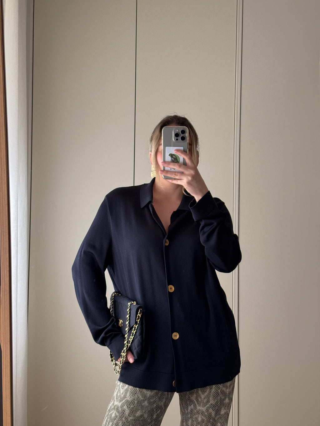 Pure viscose blue cardigan