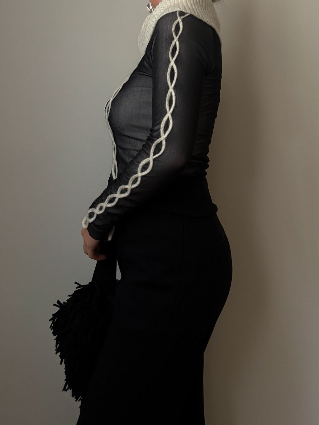Wool and mesh top