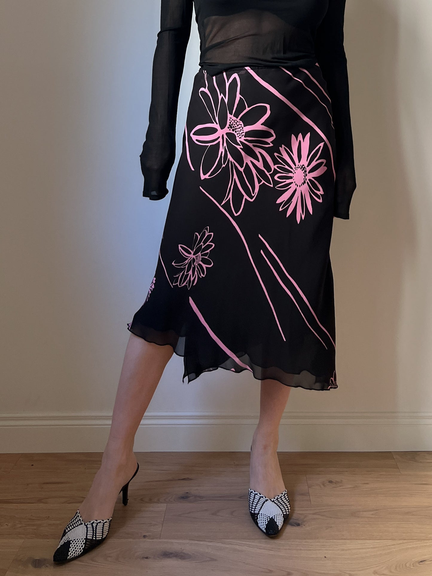 Pure viscose floral skirt