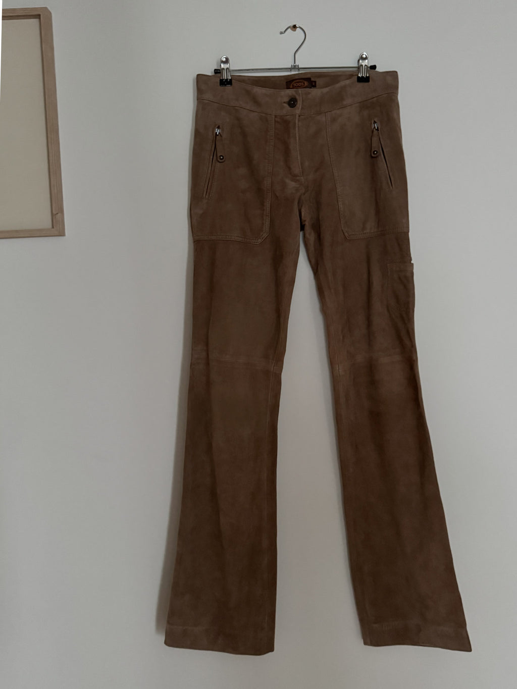 Tod's real suede taupe pants