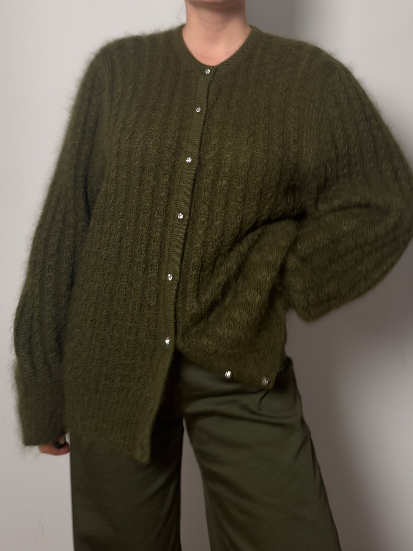 Super kid mohair grey cardigan