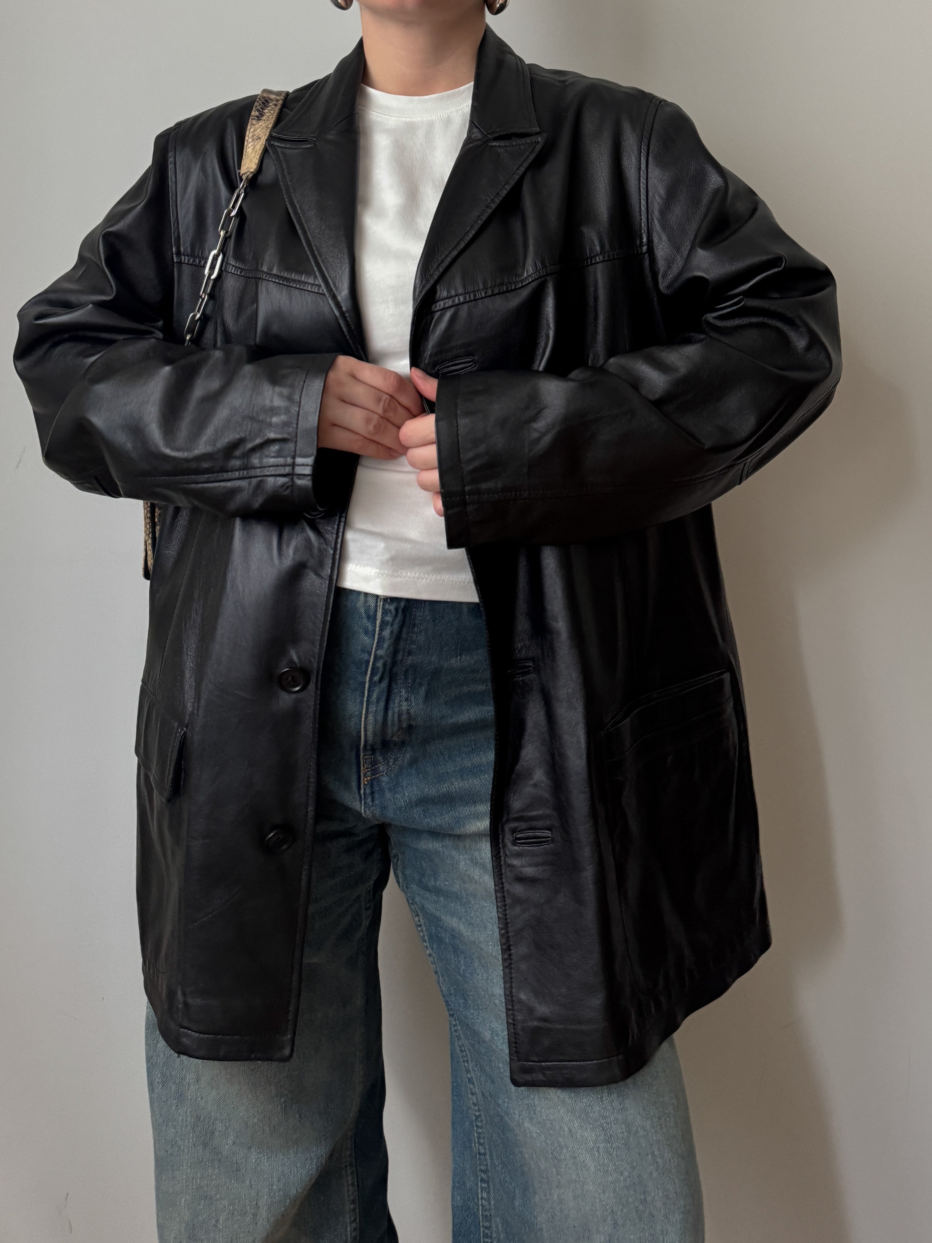 Real leather black jacket