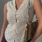 Pure linen embroidered top