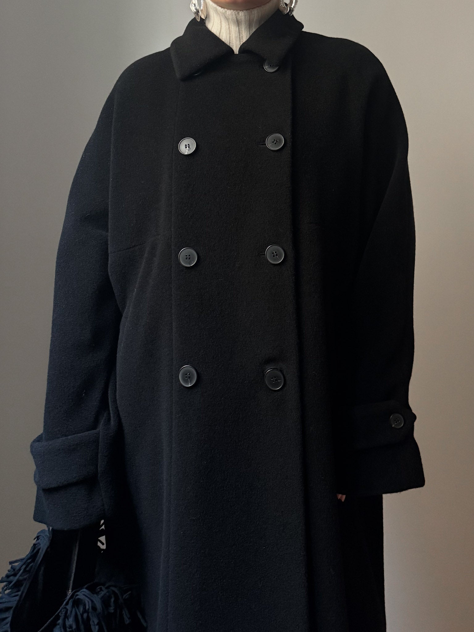 Pure virgin wool black coat