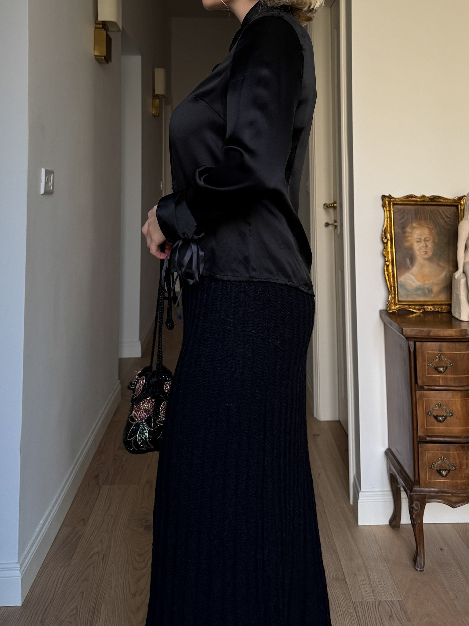 Pure silk black shirt