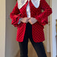 Velvet red and black jacket