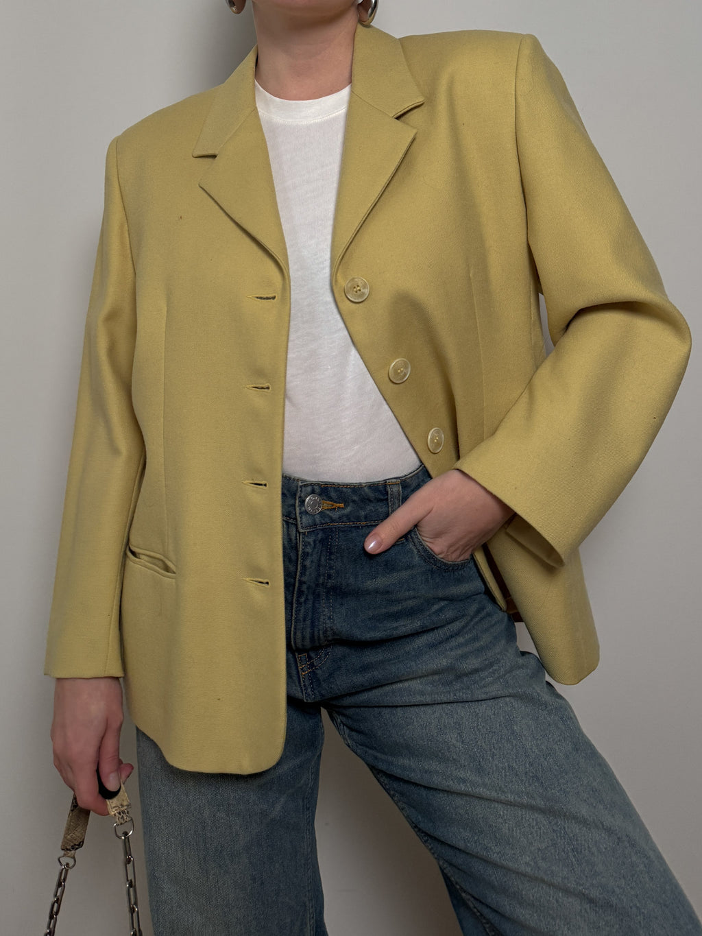 Pure virgin wool yellow blazer