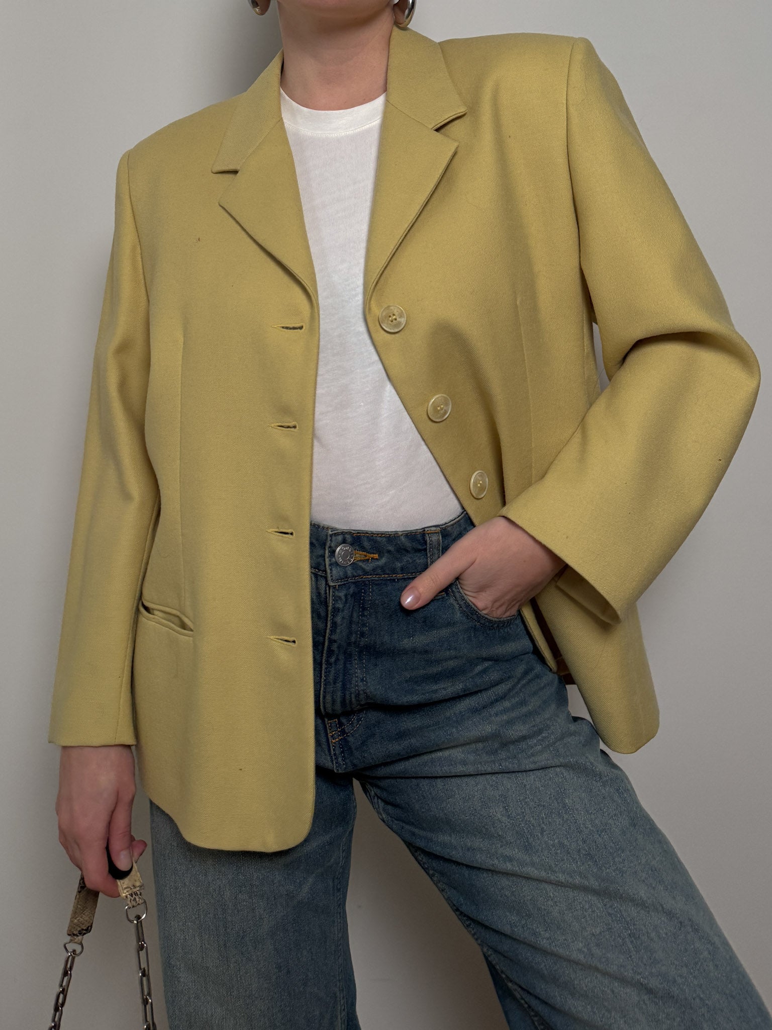 Pure virgin wool yellow blazer
