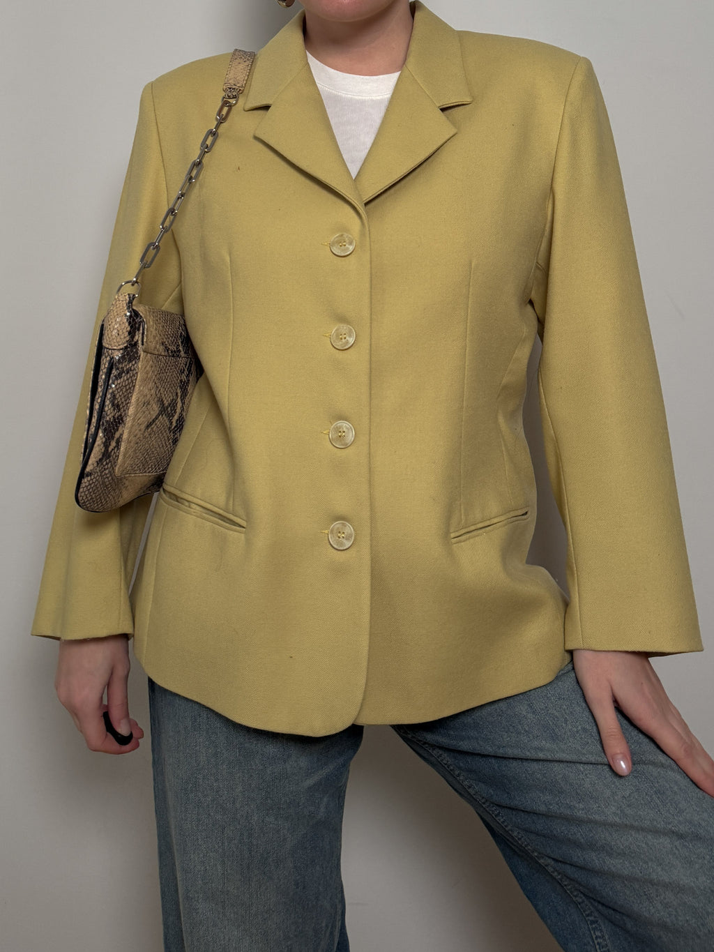 Pure virgin wool yellow blazer