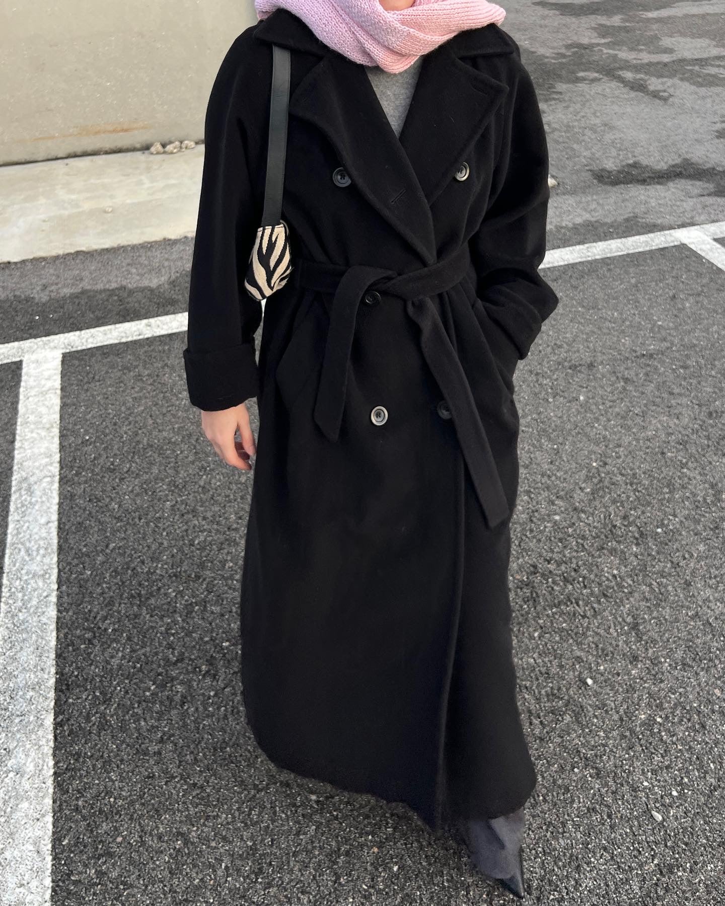 Max Mara wool and cashmere black coat