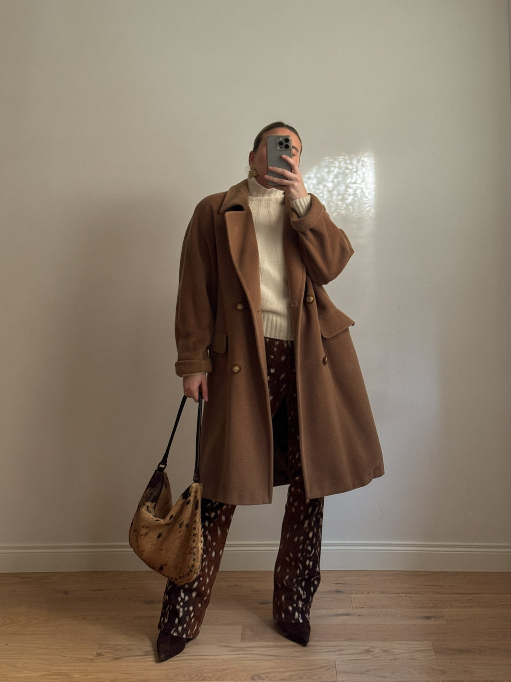 Wool and cashmere camel coat