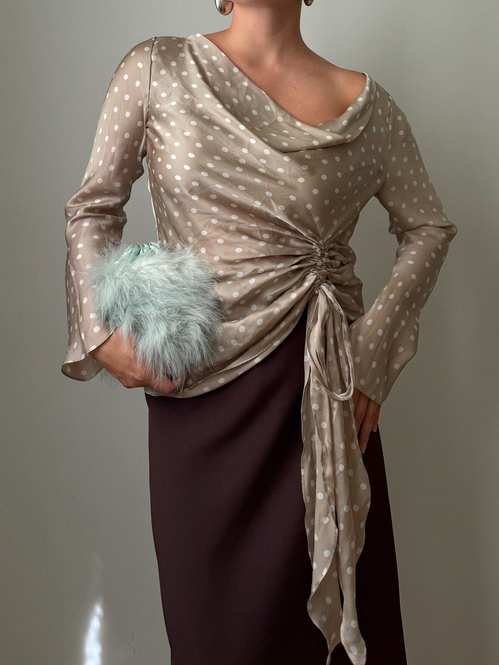 Pure silk pois blouse