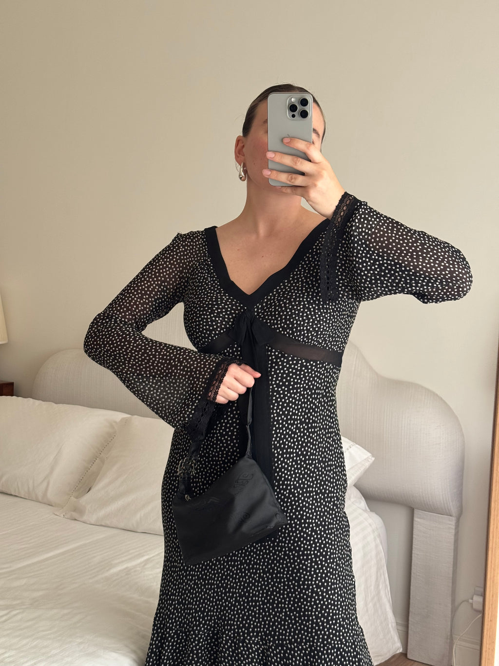 Pure silk pois dress