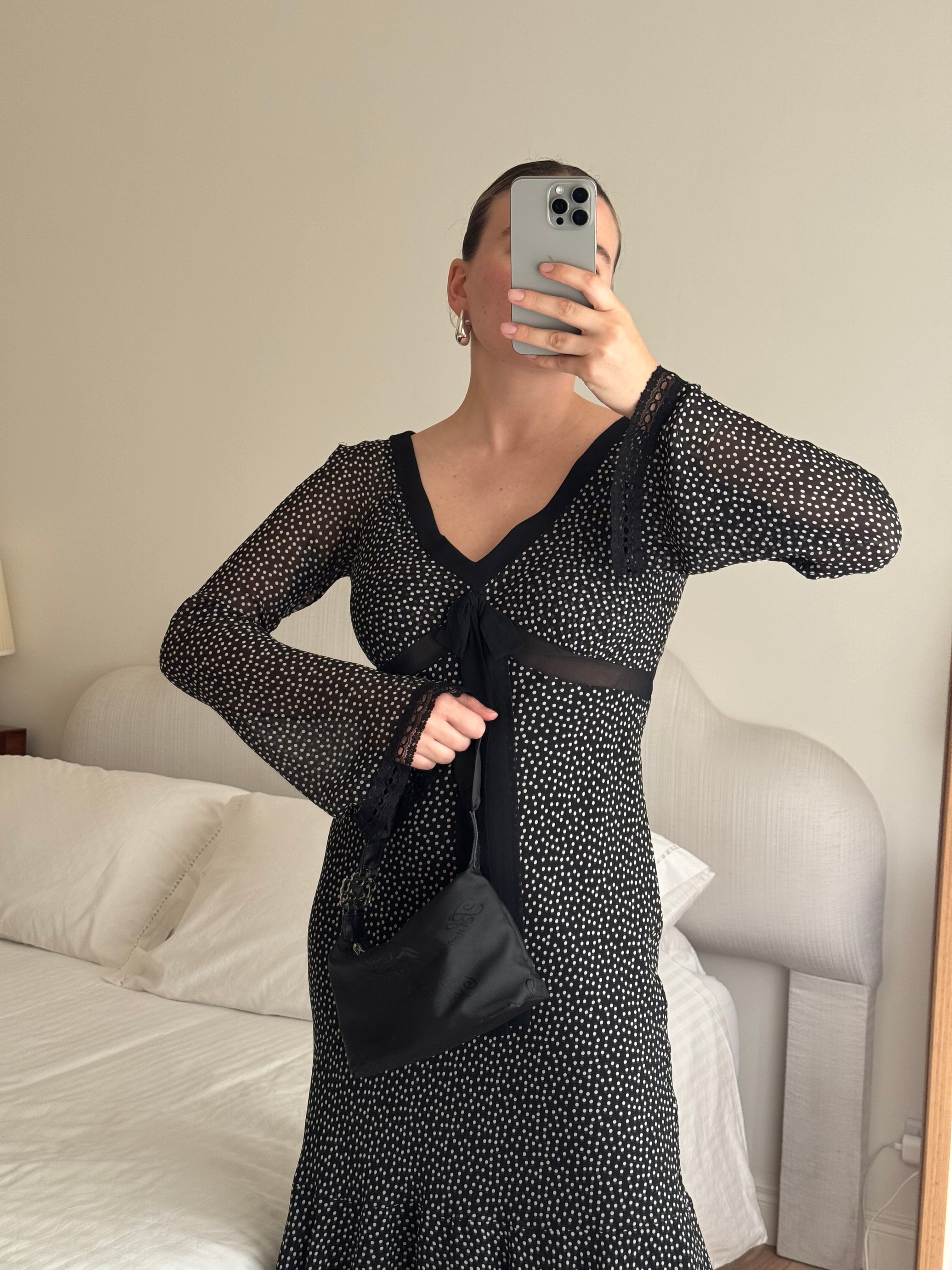 Pure silk pois dress