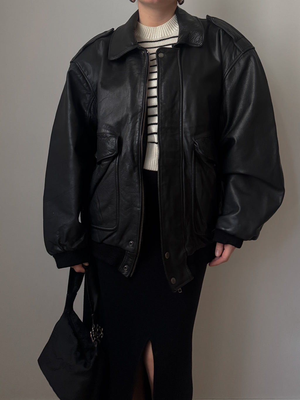Real leather black jacket
