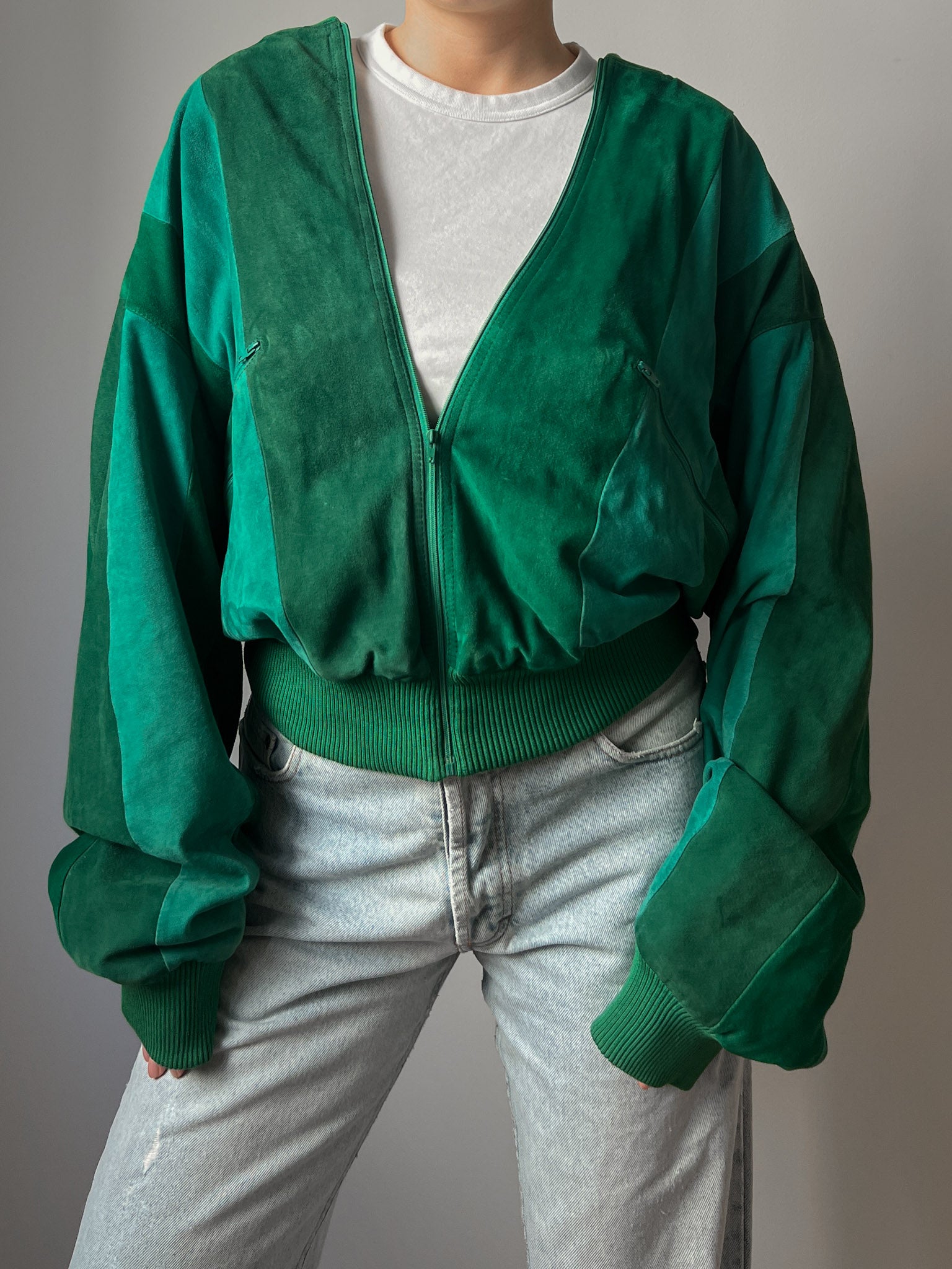Al Duca D'Aosta real suede green bomber