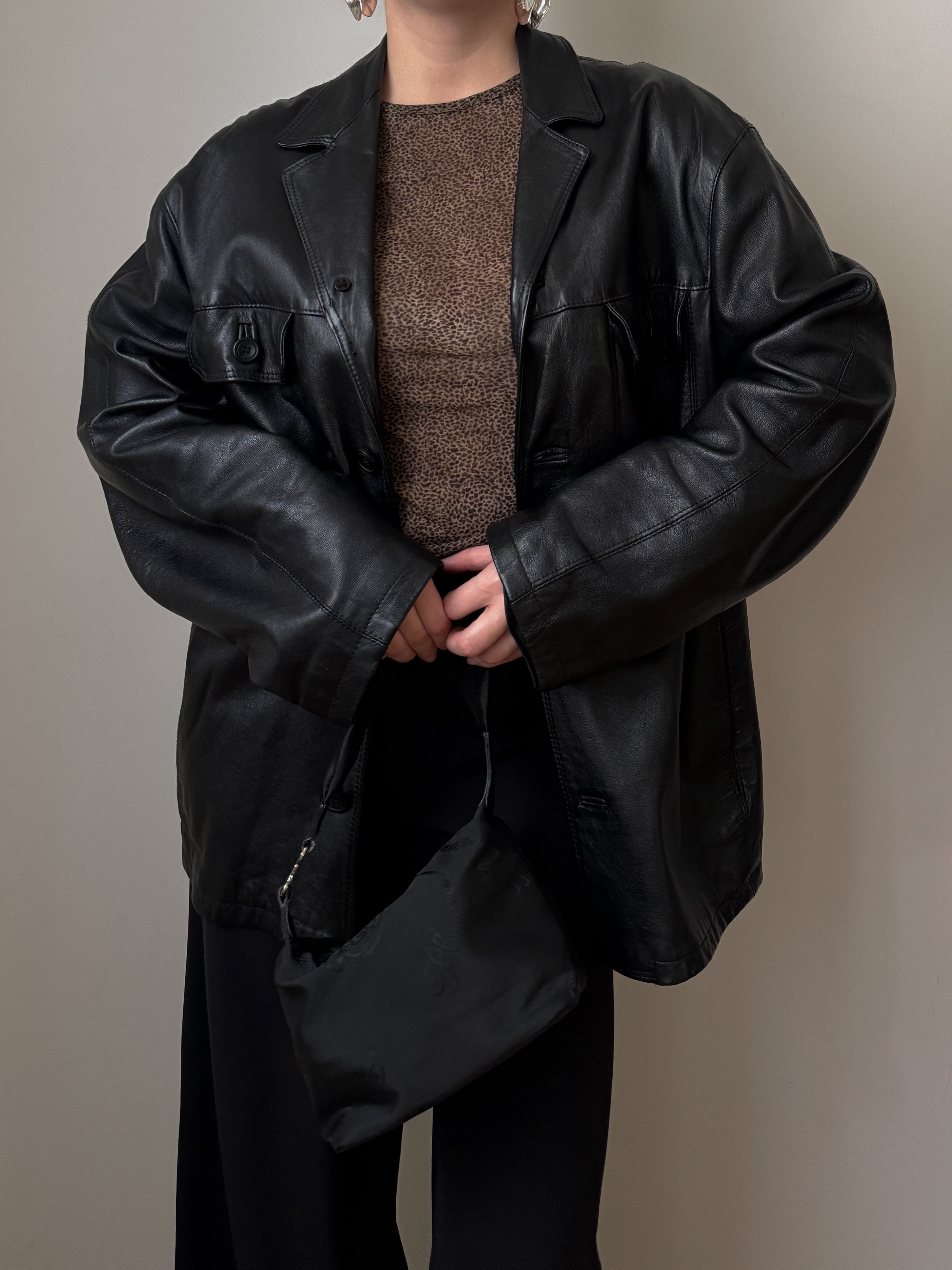 Real leather black jacket