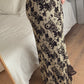 Rouches brown and sand long skirt