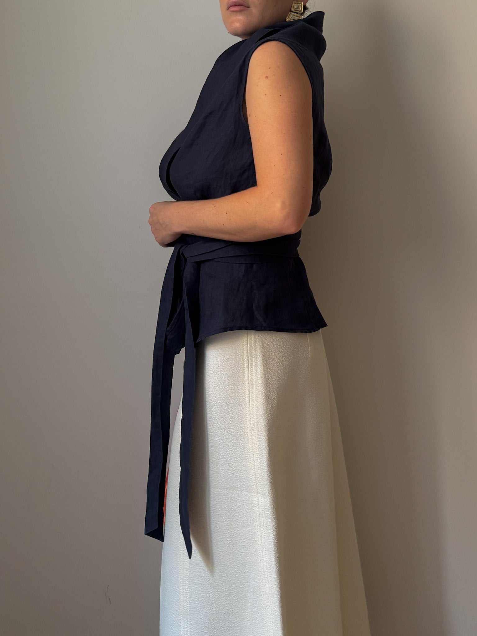 Max Mara pure linen blue top