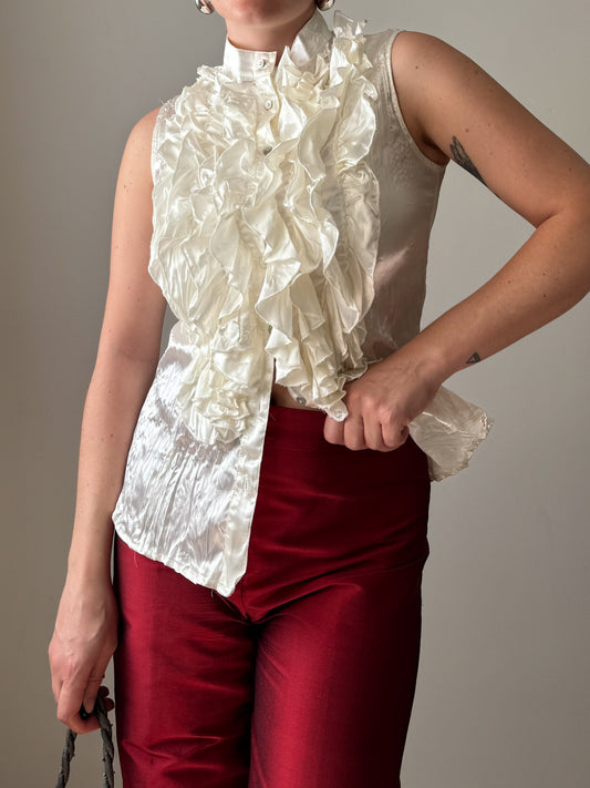 Satin ivory top