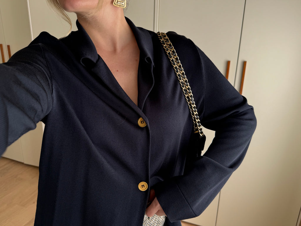 Pure viscose blue cardigan