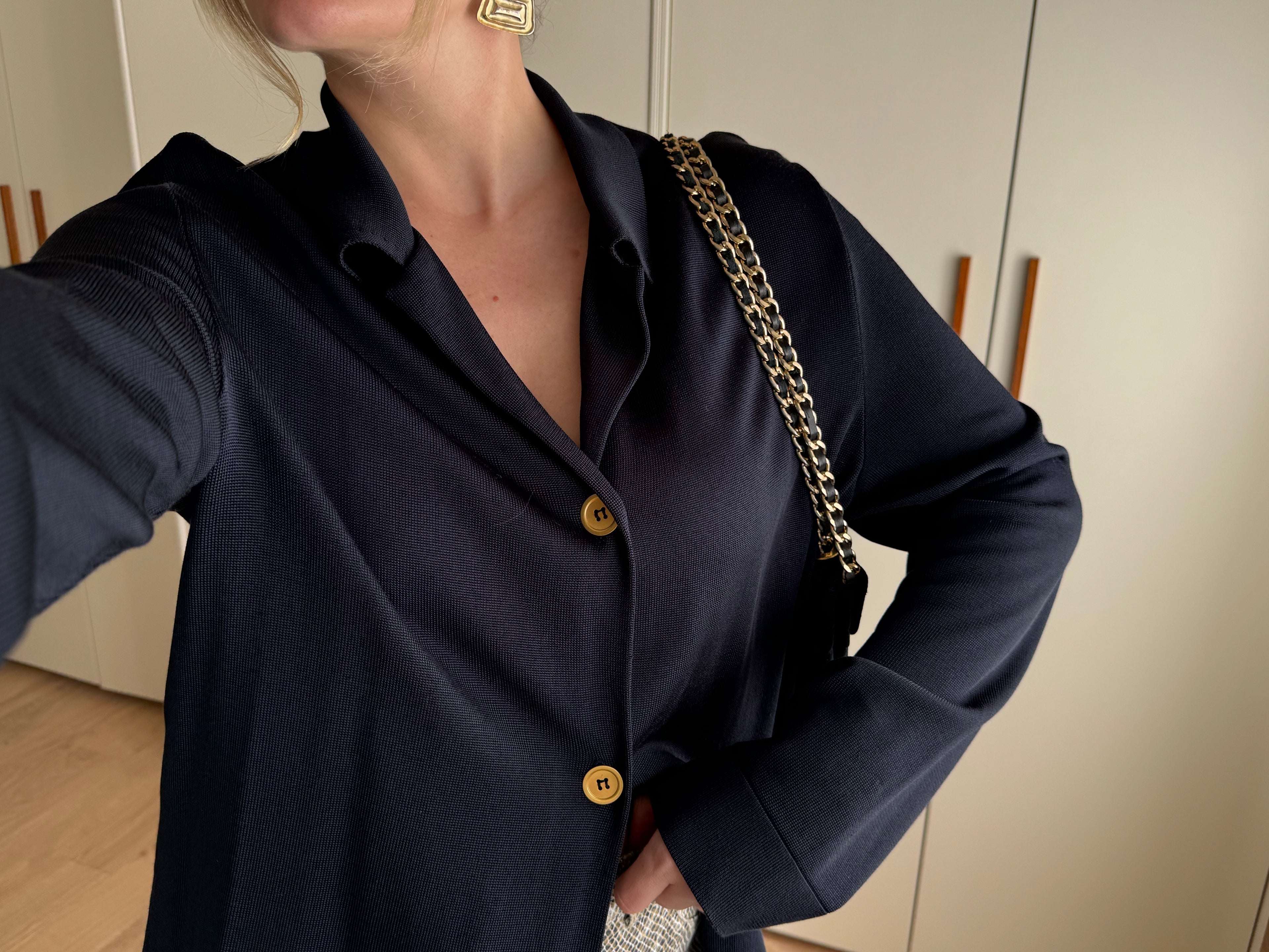 Pure viscose blue cardigan