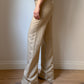 Linen and cotton beige pants