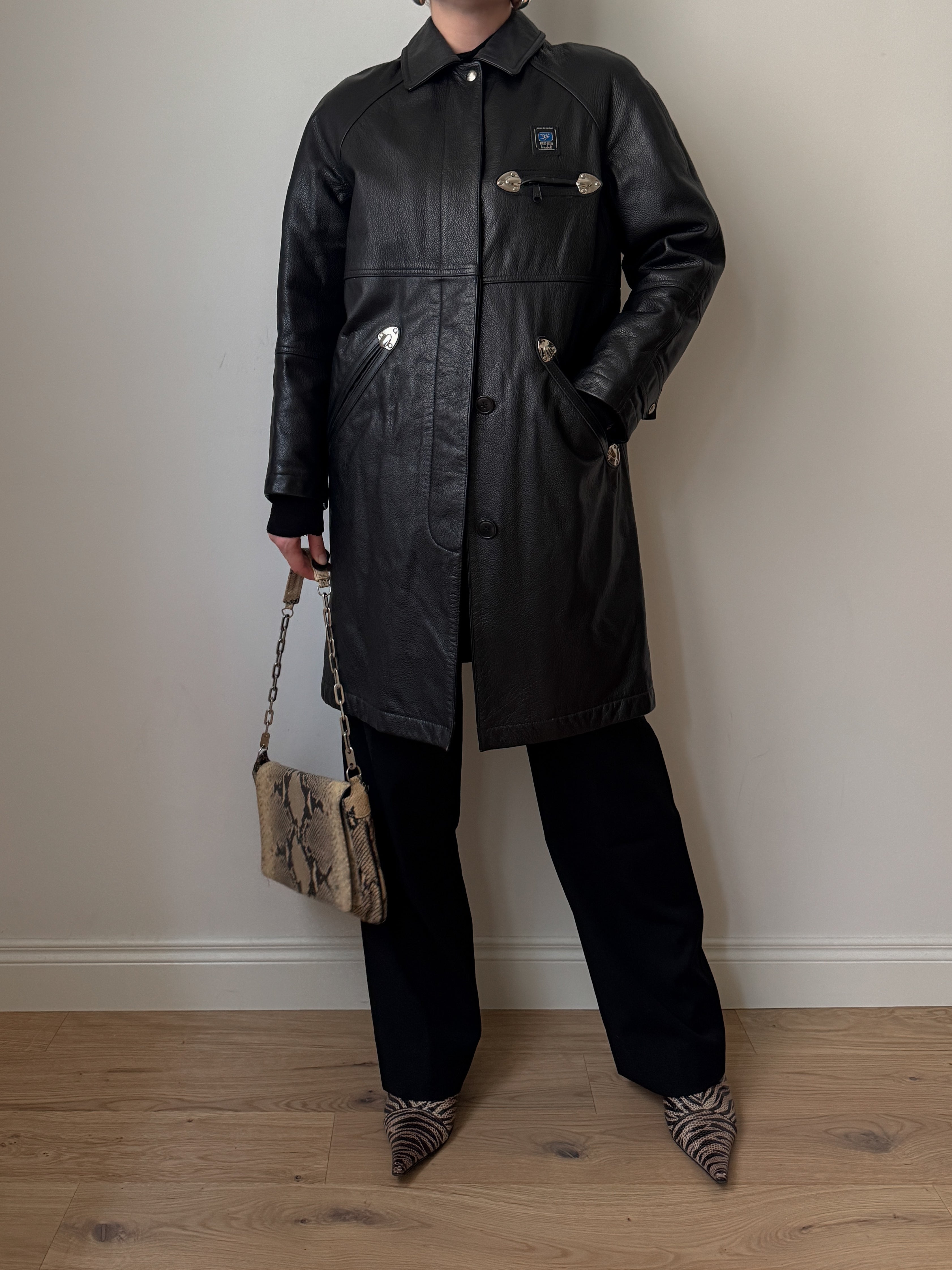 Piero Guidi leather black jacket