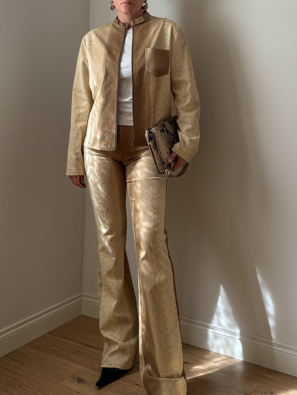 Denim animalier beige co-ord