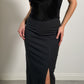 Pure wool anthracite skirt