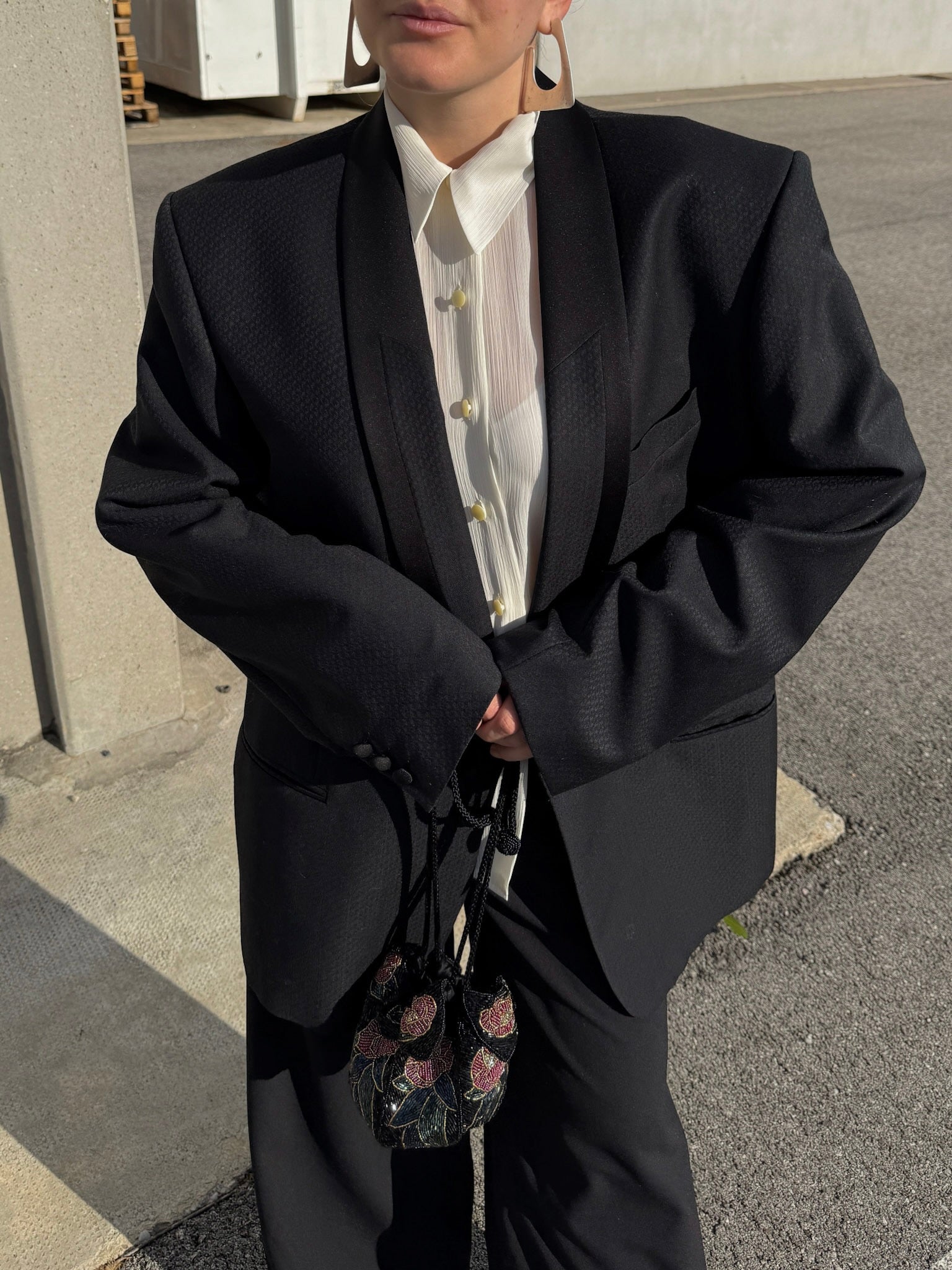 Lebole wool and satin blazer