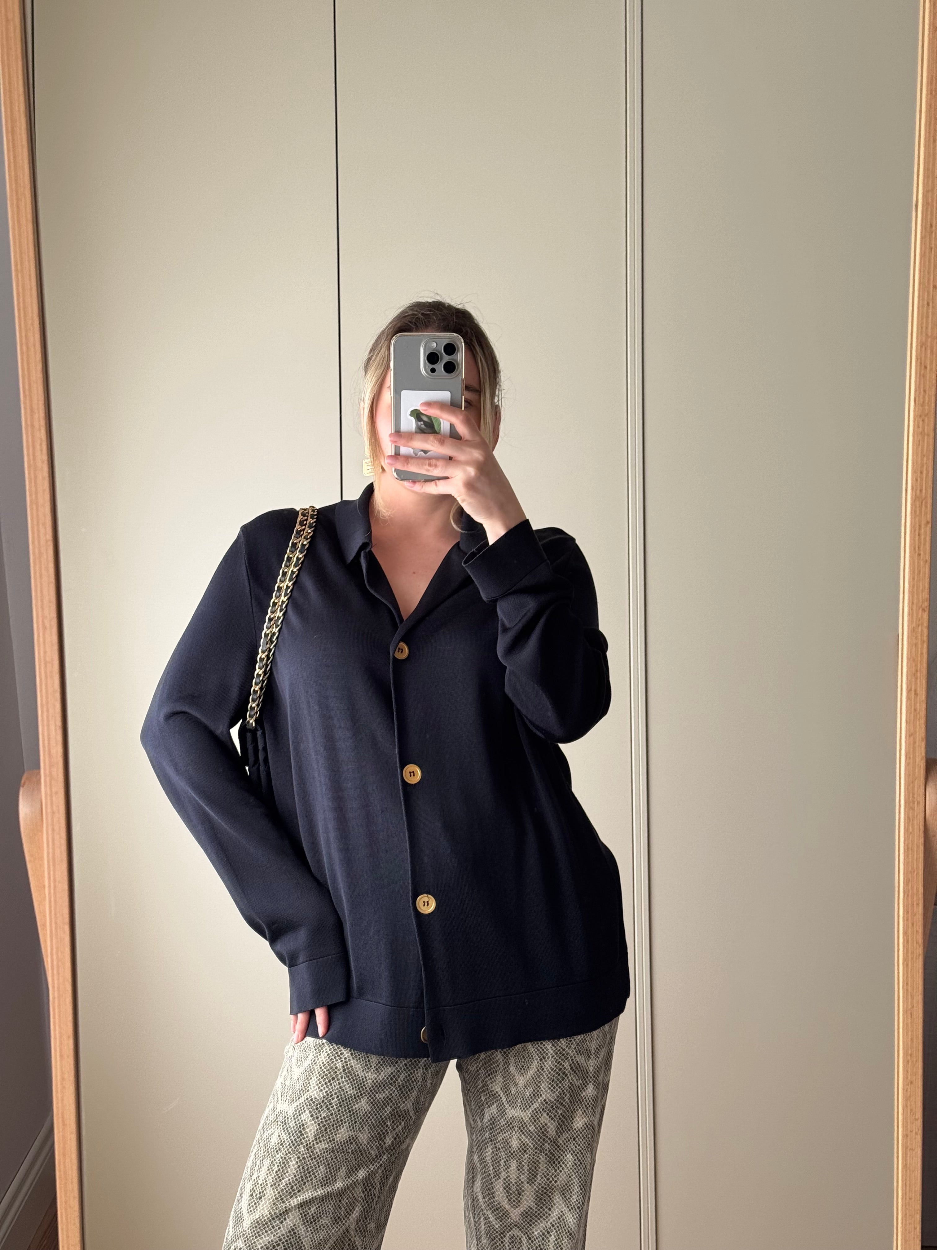 Pure viscose blue cardigan