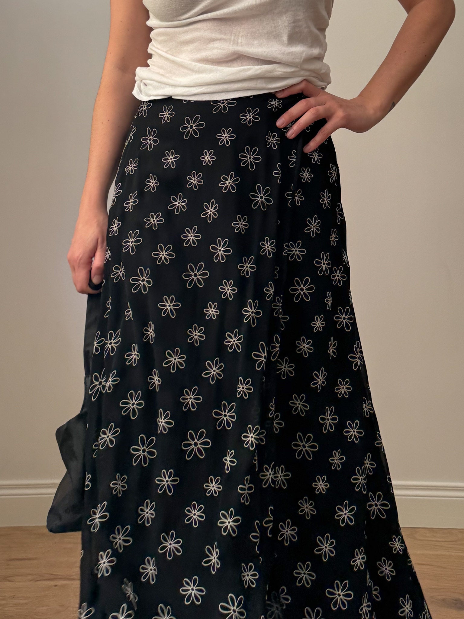Viscose floral skirt
