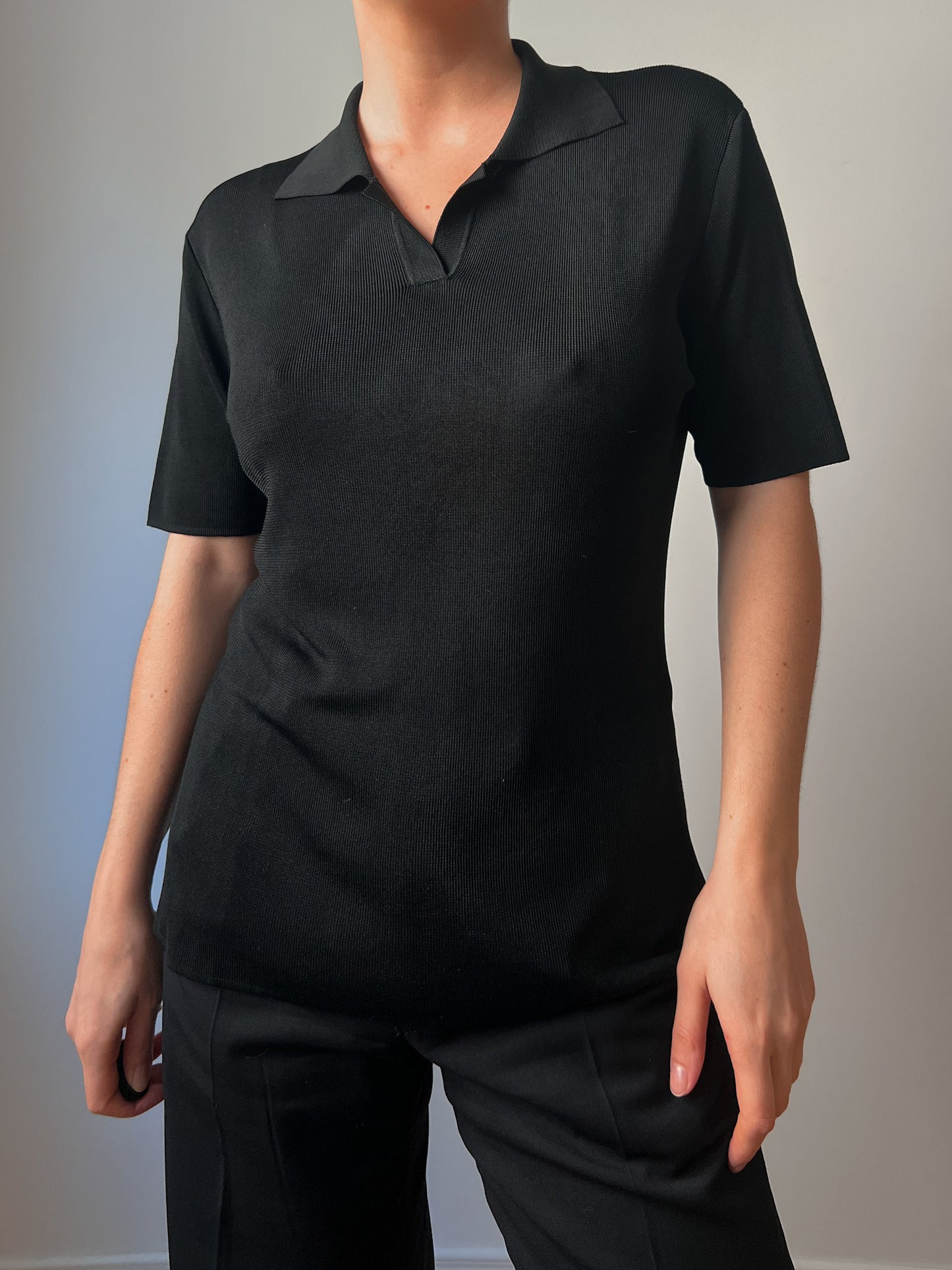 Pure viscose black polo