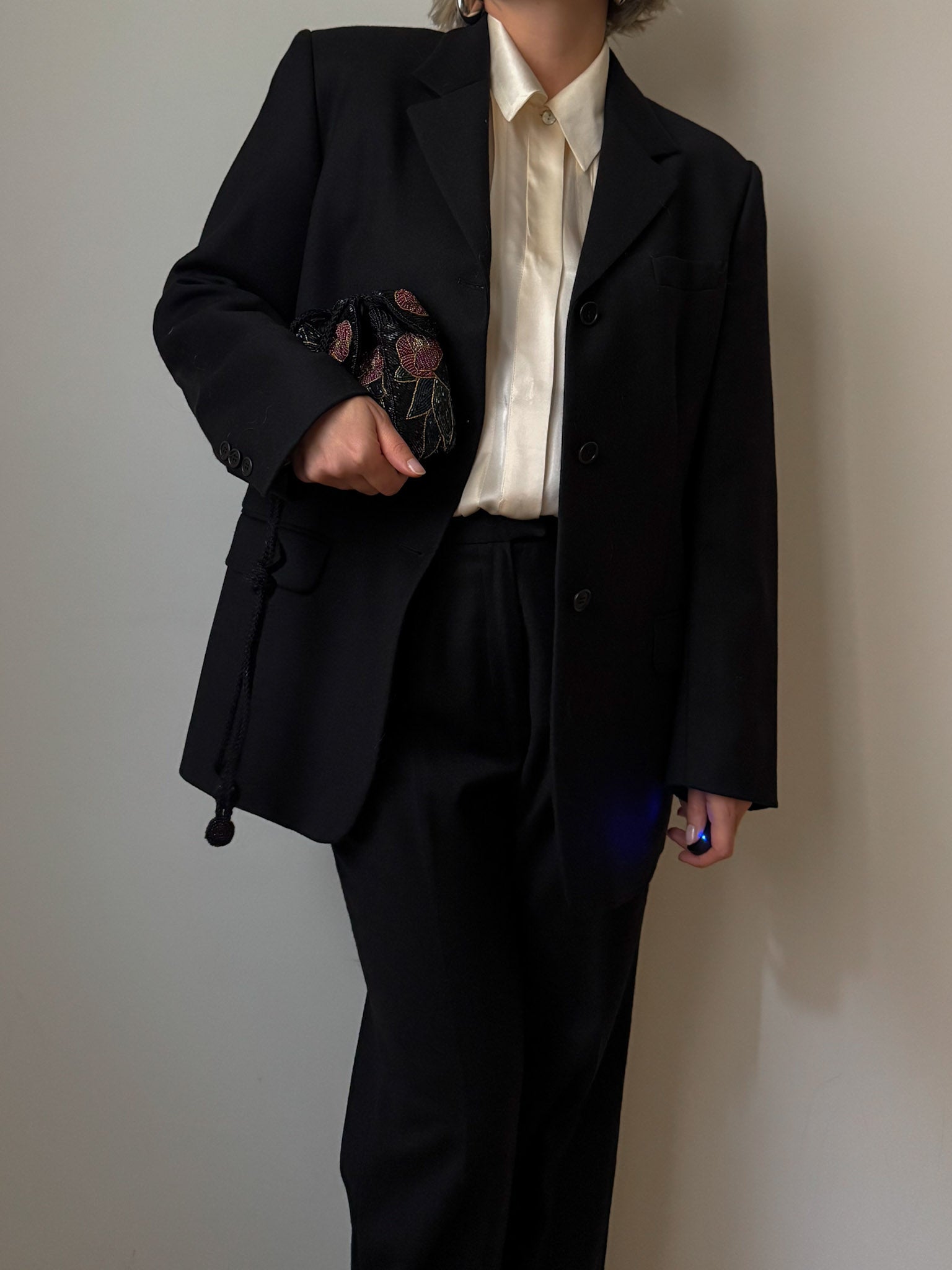 Pure wool black suit