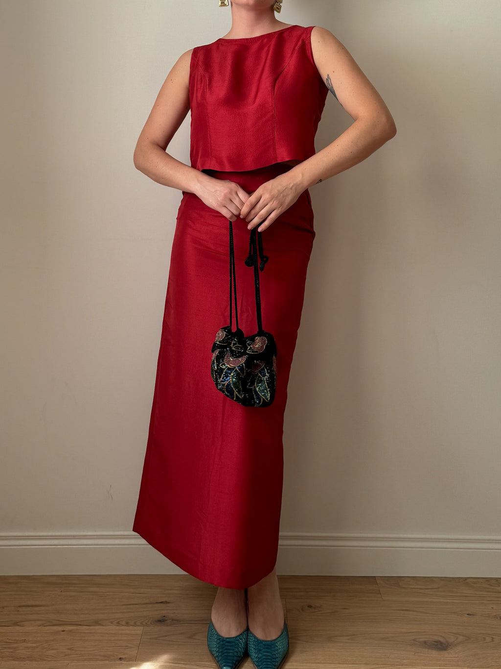 Pure silk red co-ord