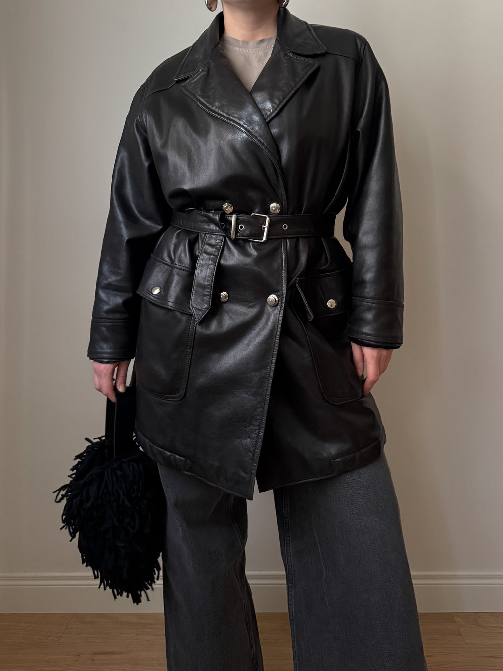 Real leather black jacket