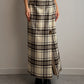 Pure wool tartan long skirt