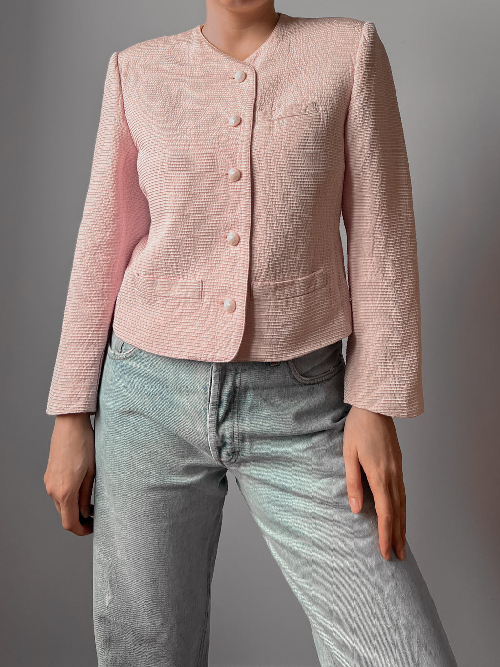 Tailored pink jacket