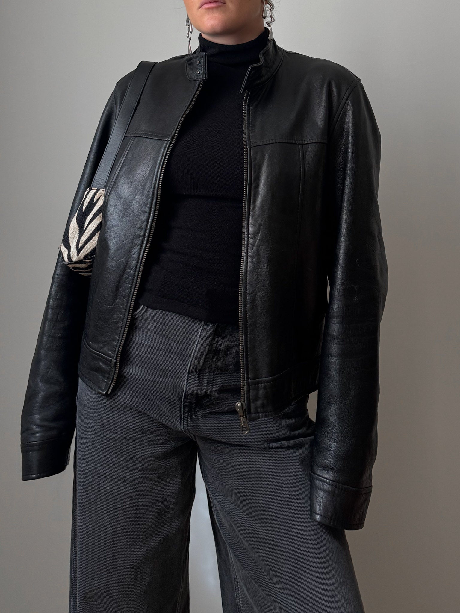 Real leather black jacket