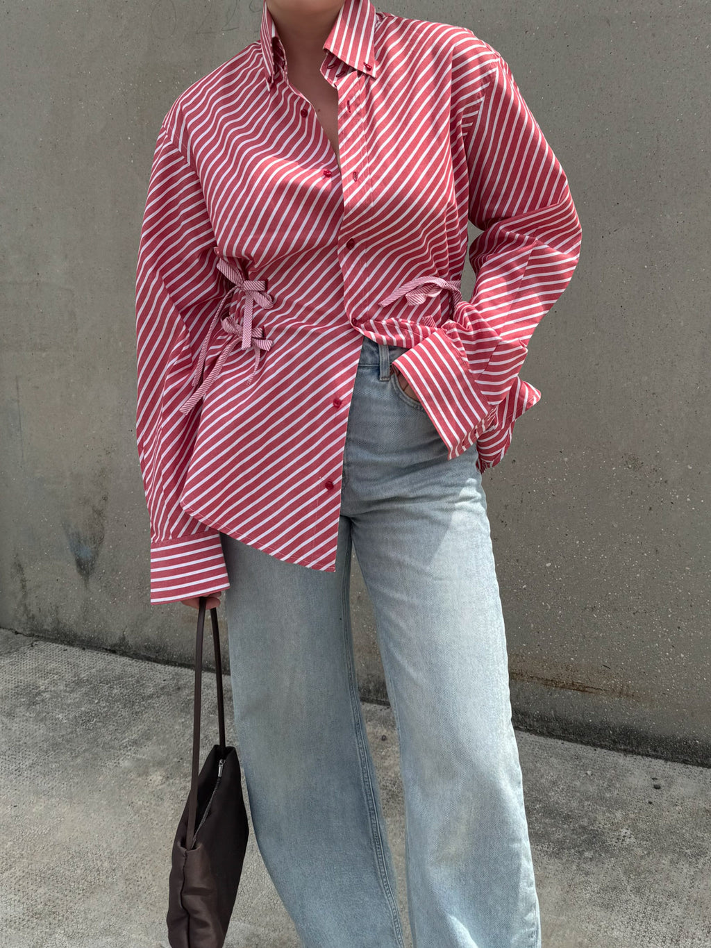 Isotta striped red cotton
