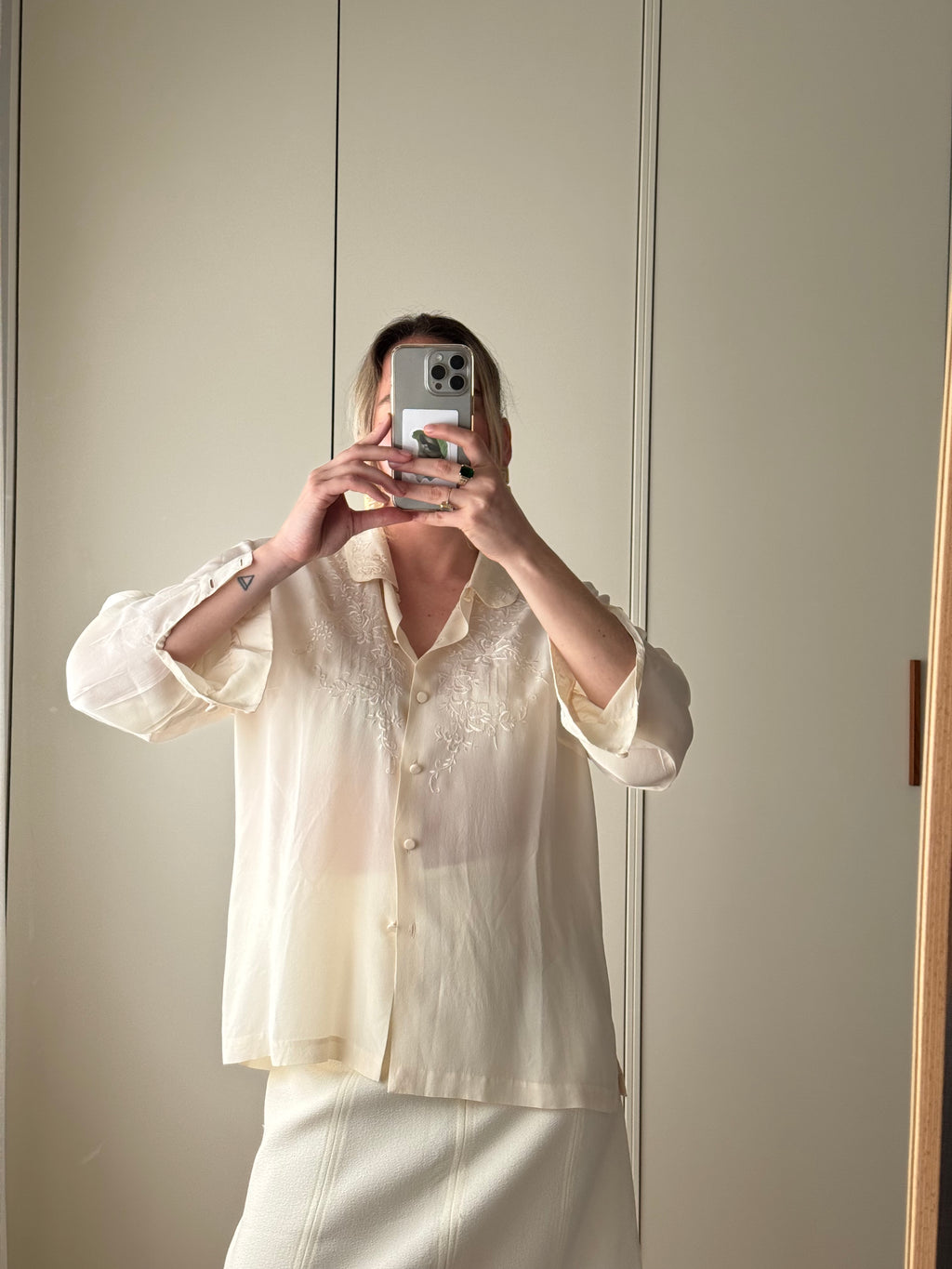 Pure silk ivory shirt