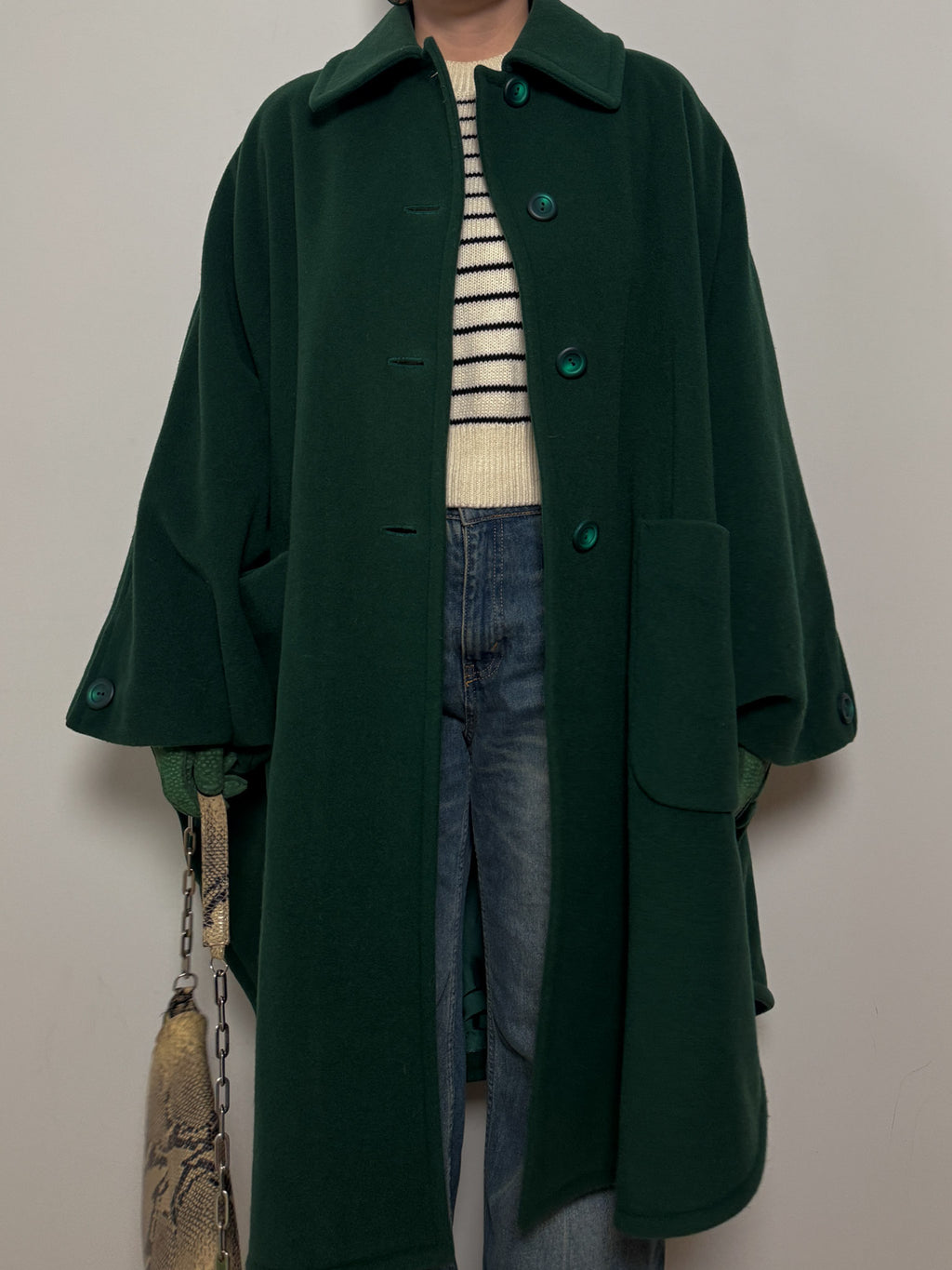 Pure wool green cloak