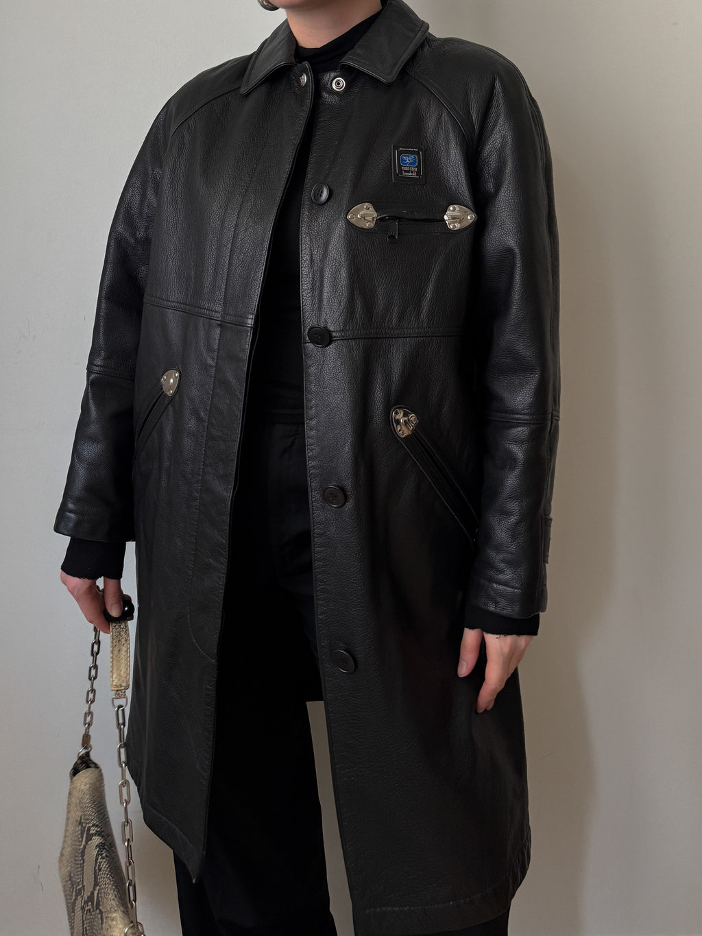 Piero Guidi leather black jacket