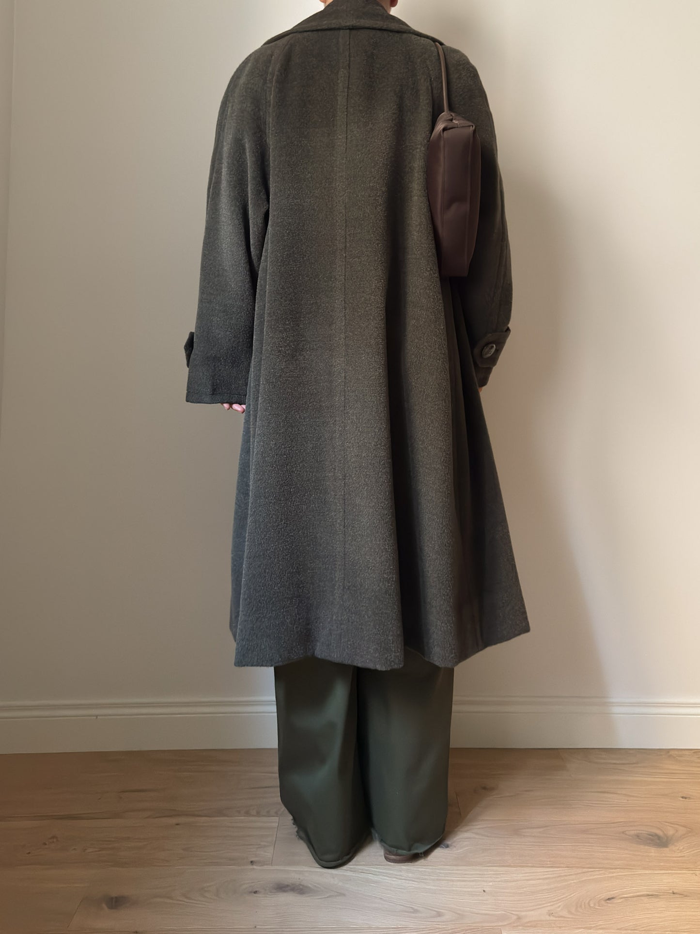 Wool and mohair olive coat
