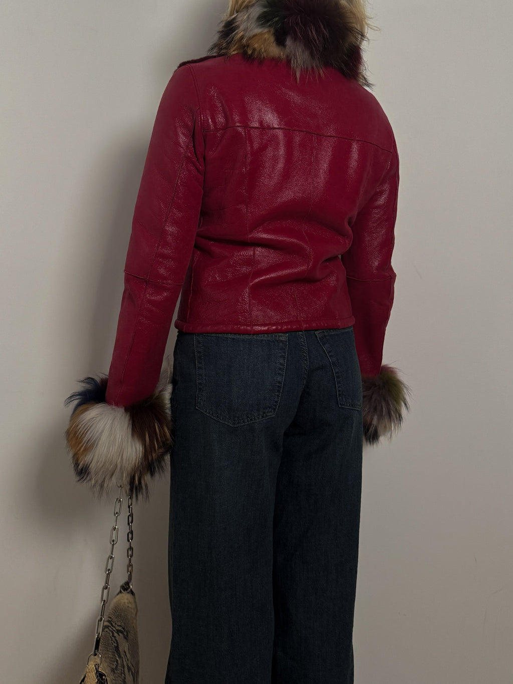 Original shearling burgundy jacket