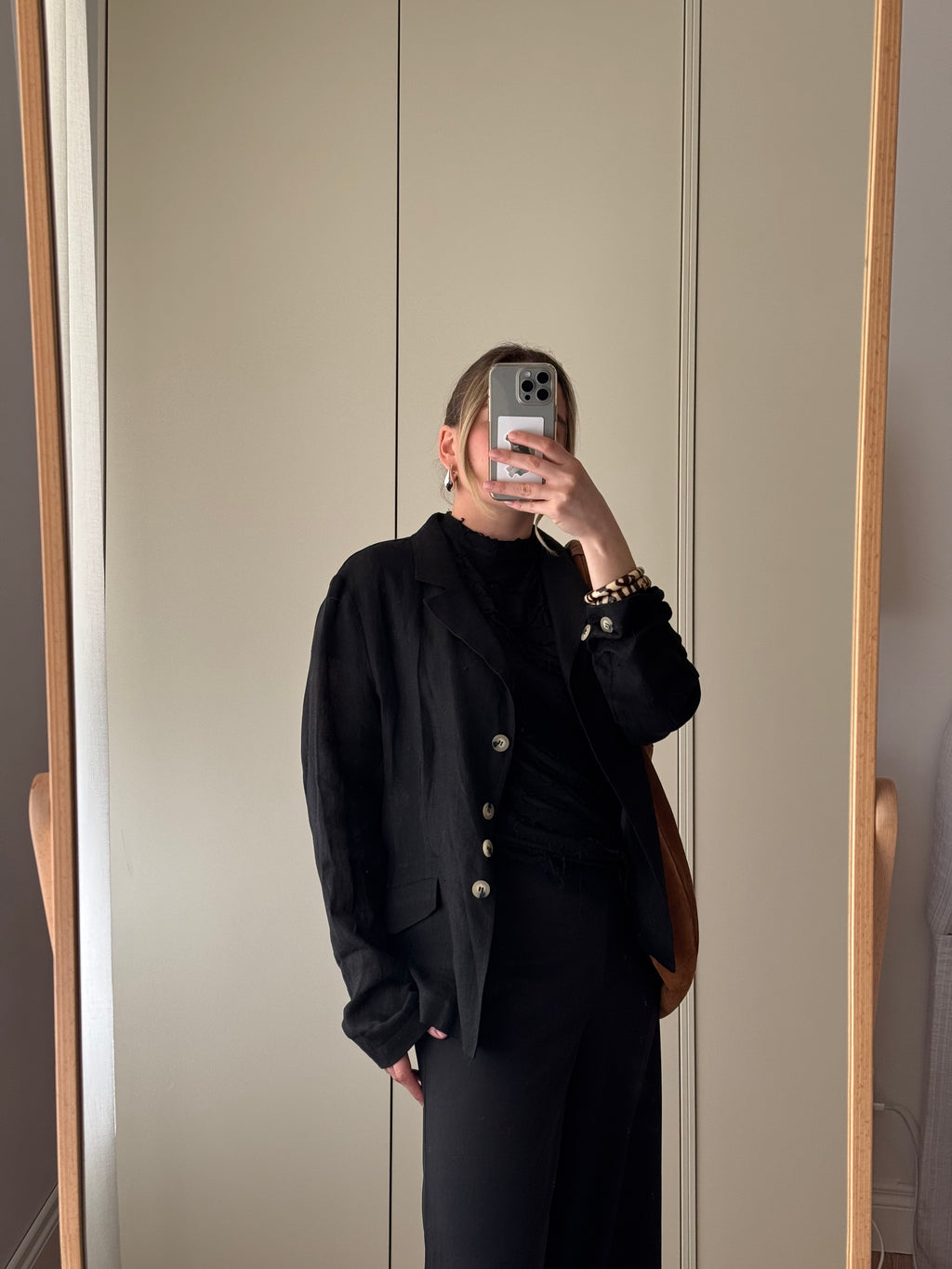 Pure linen black jacket