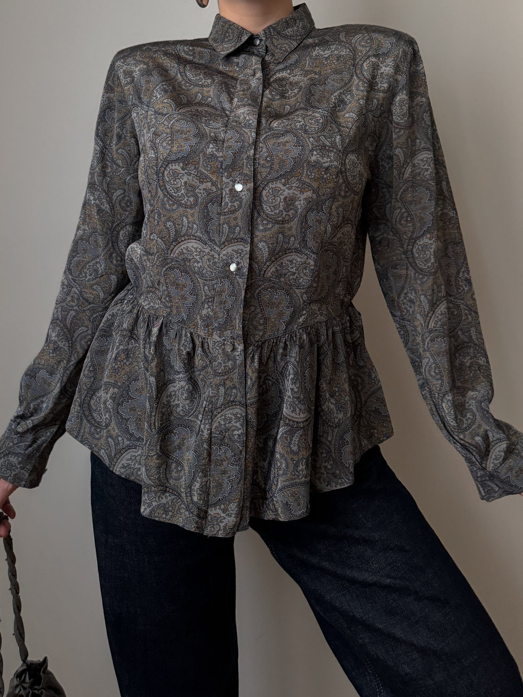 Pure viscose grey blouse