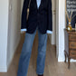 Brando pinstriped blue wool